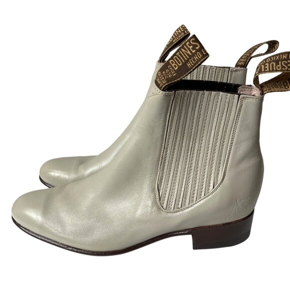 Lara La Espuela Botines Stone Leather Ankle Boots Men Size 8.5 Mexican Cowboy - Picture 5 of 16